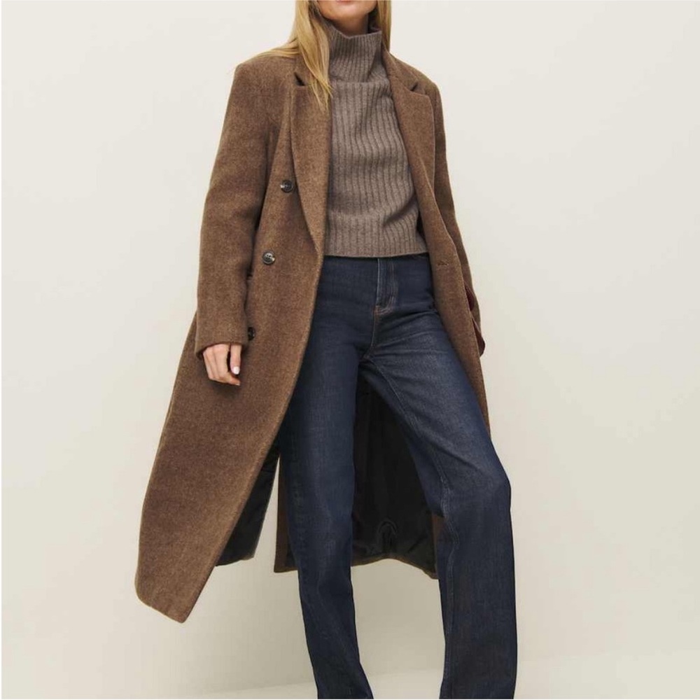 Reformation Brooke cashmere cropped sweater in ribbed cocoa - size s - Picture 4 of 8